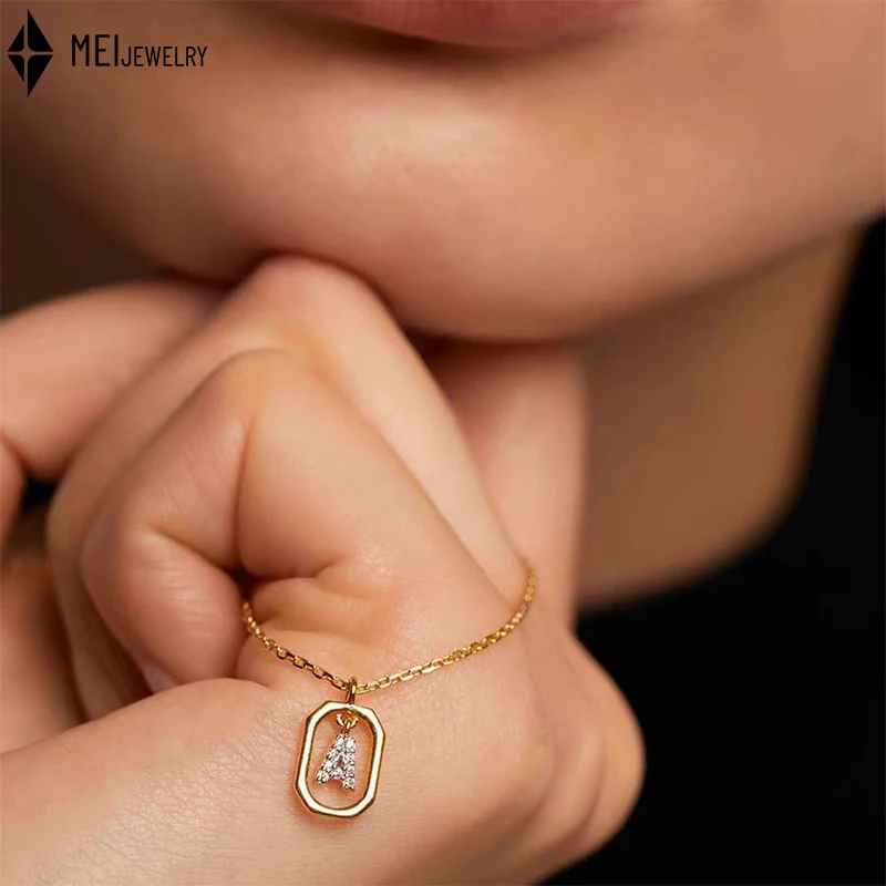 

Hot-Selling 26 Mini Micro Inlaid Cubic Zirconia Letter Initial Necklace Pendant for Women Gifts