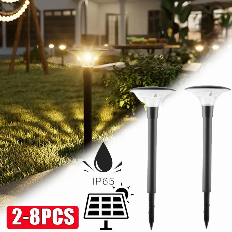 

2-8PCS Solar Stake Lights IP65 Waterproof Outdoor Decorative Shadow Light for Villa Garden Pathway Patio Landscape Ambiance
