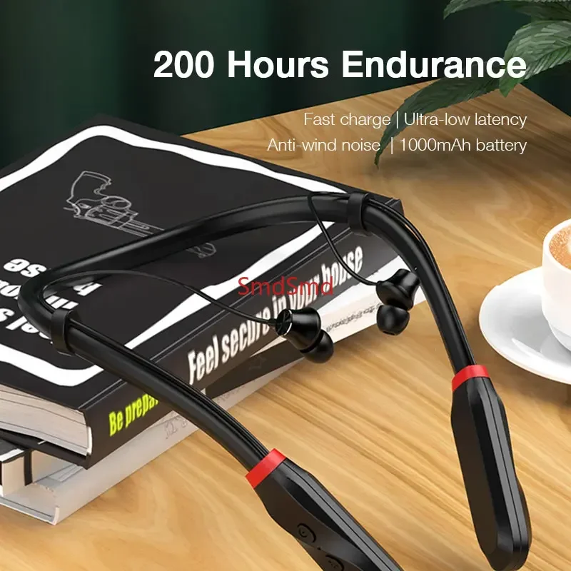 200 Hour Playback Bluetooth Headphone Bass Wireless Headphones Neckband Earphone with Mic Sport Music Headset Stereo