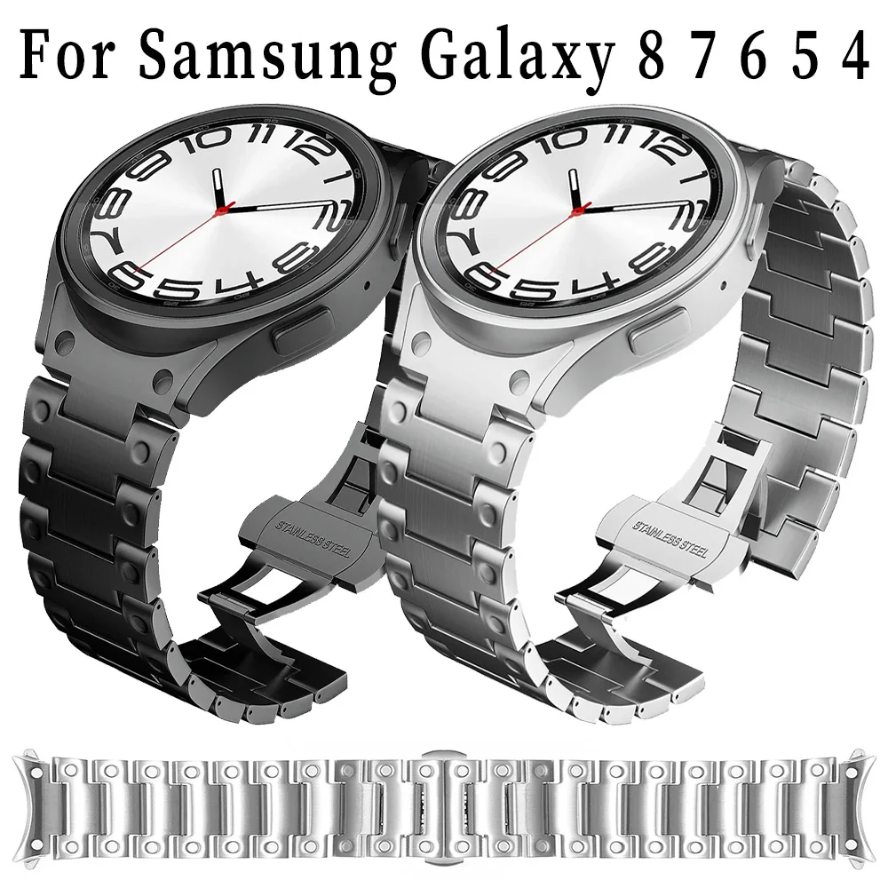 

Металлический ремешок из нержавеющей стали для Samsung Galaxy Watch 8 7 6 5 4 44/40 мм, высококачественный ремешок для часов Galaxy 8 6 Classic 47 мм 46 мм 43 мм