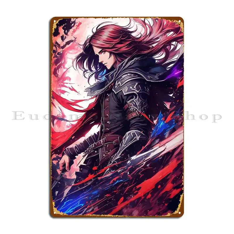 Castlevania Anime Boy Metal Plaque Poster Club Customize Mural Create Club Tin Sign Poster