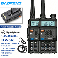 1PC/2PCS Baofeng UV-5R USB Long Range Ham Amateur With FM Radio Long Range Portable Two Way Radio Baofeng CB Radio Walkie Tal