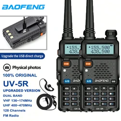 1PC/2PCS Baofeng UV-5R USB Ham Amateur dalekiego zasięgu z radiem FM Przenośne radio dwukierunkowe Baofeng CB Radio Walkie Tal