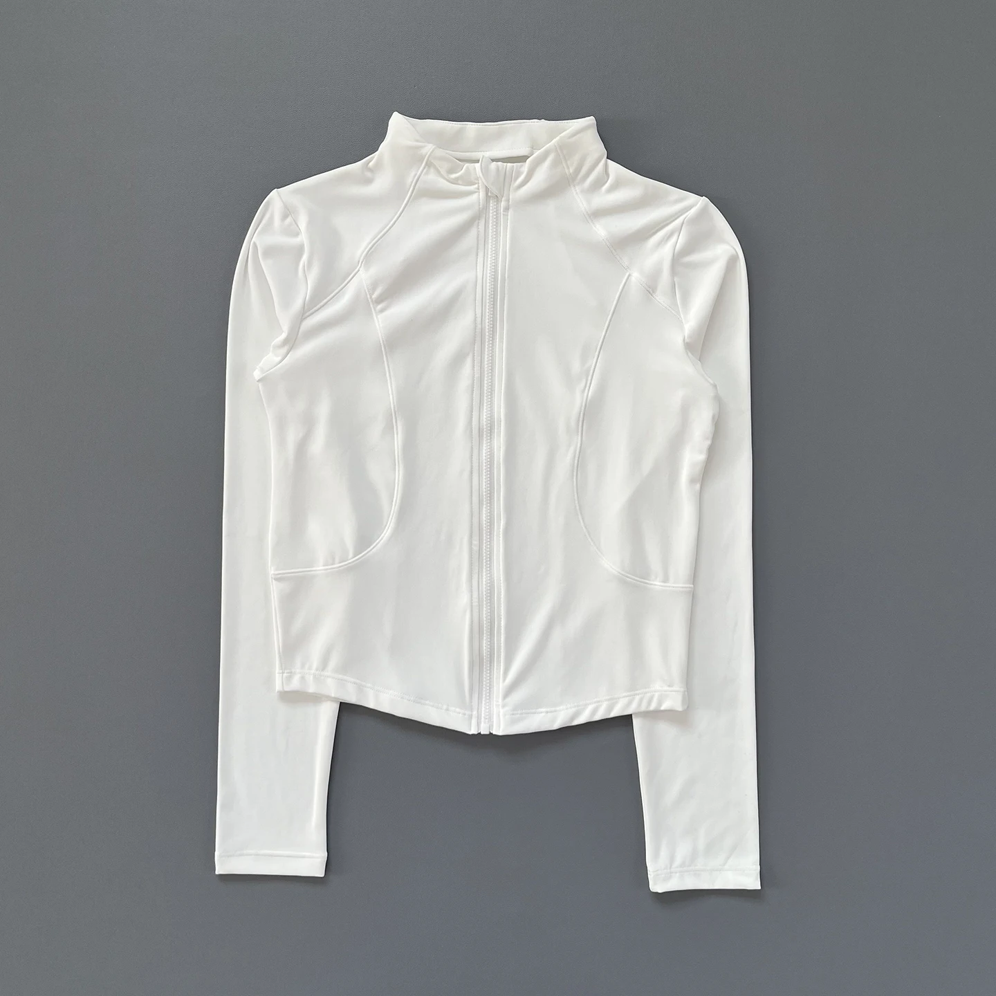 Women's Slim-Fit Zip-Up Jacket with Stand Collar, Breathable for Yoga, Cycling, Running and Gym