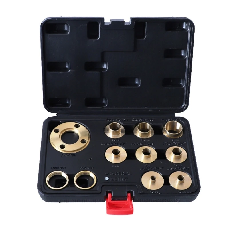 11Pcs Shaft Sleeves Woodworking Electric Trimming Machine Inverted Board Unlock Hole Guide Plate Access