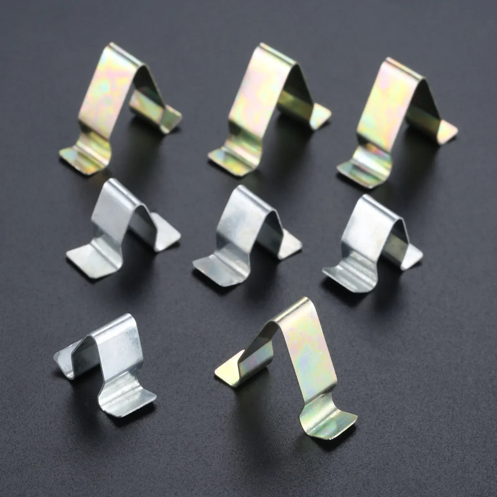 10Pcs Sliver Car Door Trim Panel Lining Clips Metal Interior Upholstery Retainer Rivet Auto Fastener Clip for Audi Seat Skoda