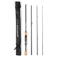Portable Travel Spinning Fishing Rod 6.8FT Lightweight Carbon Fiber 4 Pieces Fishing Pole