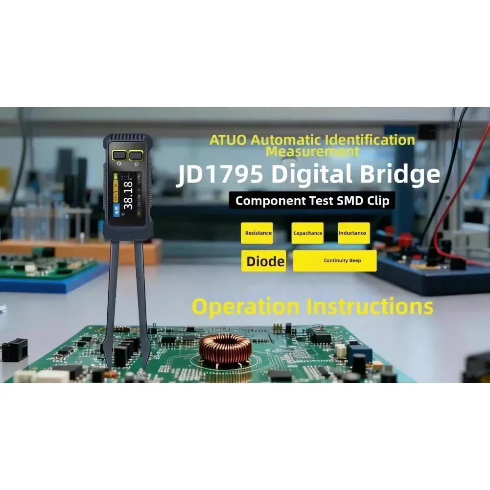 

JD1795 LCR Tweezers Multimeter for Measuring Quality Factor and Electrical Characteristics of For SMD Components