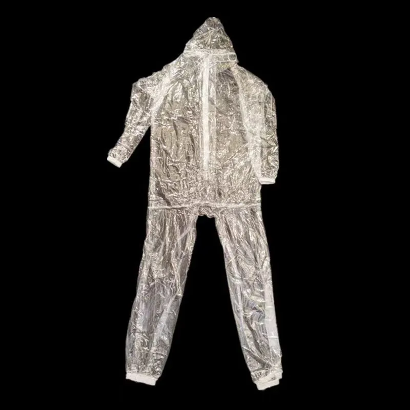 Kart Motorcycle Plus Size Transparent Soft Waterproof Windproof One-piece Raincoat Adult PVC Plastic One-piece