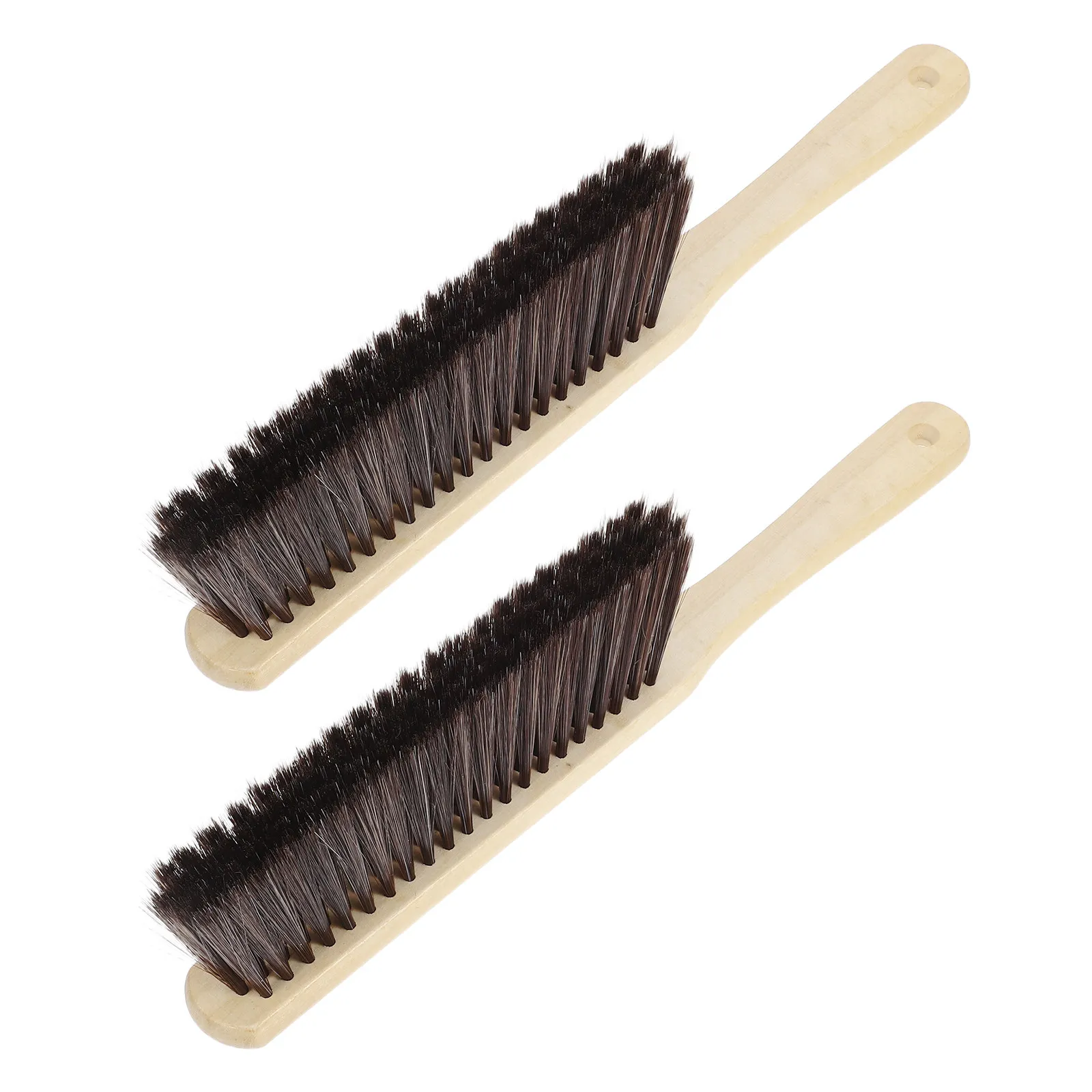 Wooden Fireplace Brush with Extended Handle & Soft Bristles for Thorough, Scratch-Free Hearth Cleaning – 2 pcs