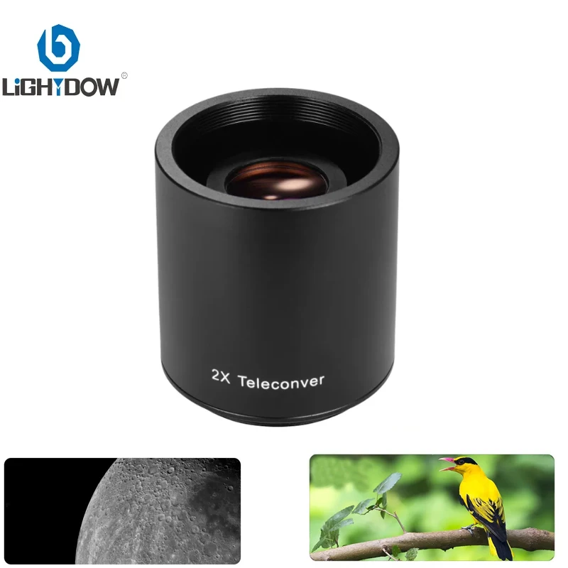 Lightdow 2x konwerter telekonwertera obiektyw powiększający do 420-800 500 800 900 650-1300mm teleobiektyw lustrzany z mocowaniem T