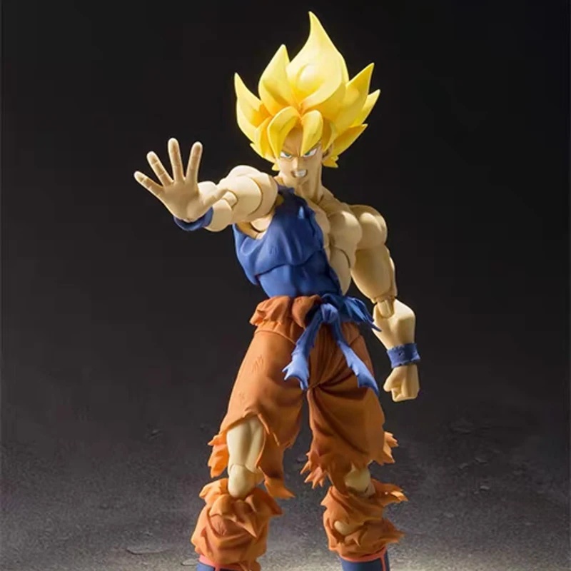 In Stock Black Hole Dragon Ball Z Shf Ssj Battle Damaged Super Saiyan Furious Hero Son Goku Anime Action Figure Model Kids Gift