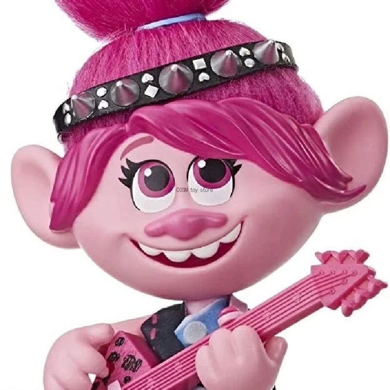 DreamWorks Trolls World Tour Pop-to-Rock Poppy Doll Guitar Accessories Dual Style Dress Up Role Play Collectible Holiday Gift view 2