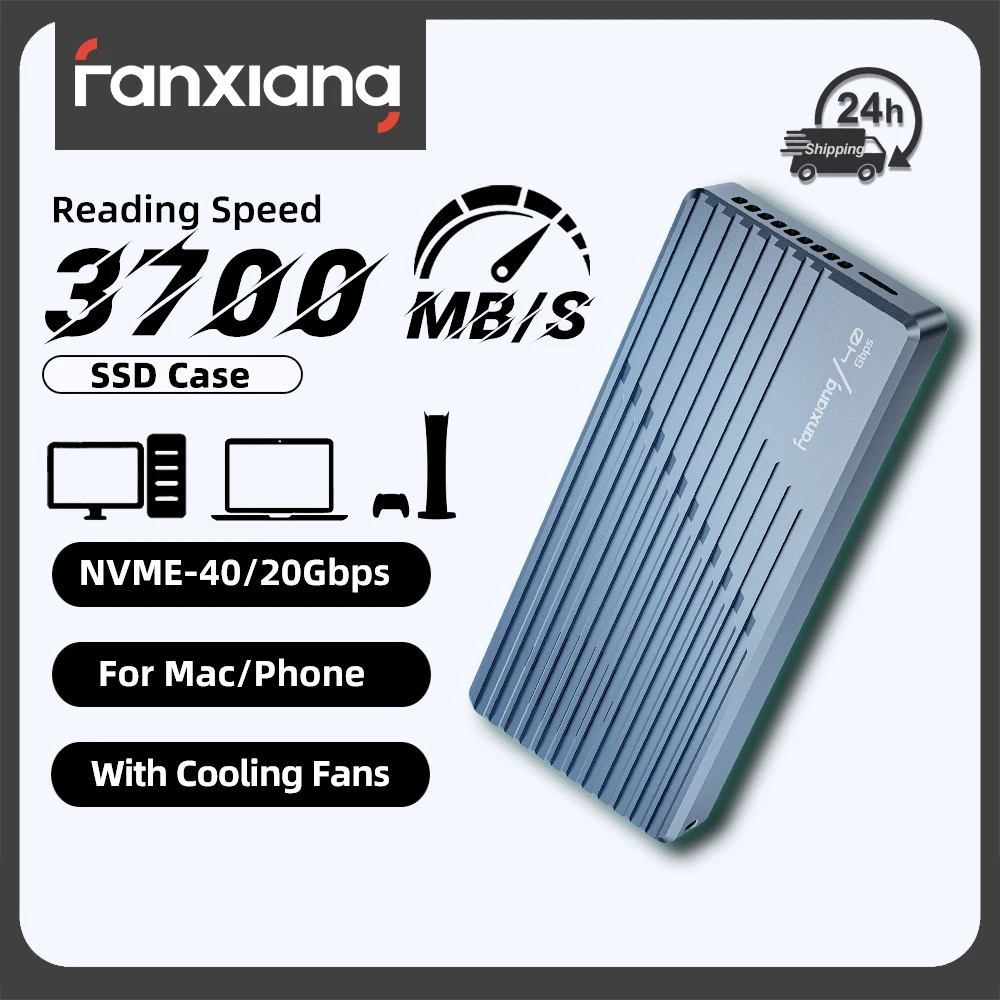 

Fanxiang MP400 M.2 NVME SSD Enclosure 40Gbps(20/10Gbps) SSD USB4.0 Adapter Supports M Keys For 2230/2242/2280 Disk Box SSD Case