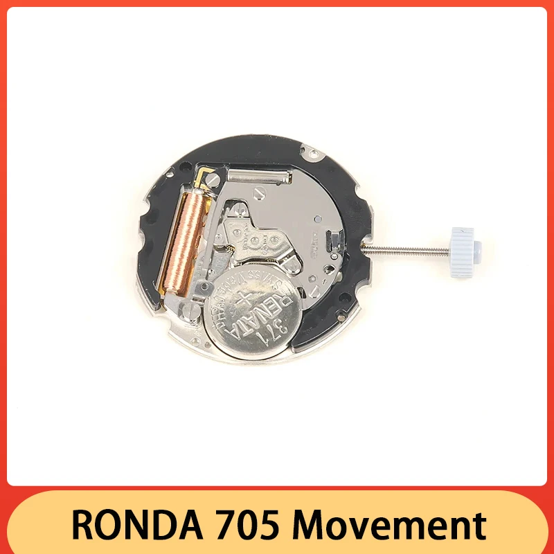 Swiss Imported RONDA 705 Quartz Movement Date At 3/6 Brand New Watch Movement Parts Accurate Travel Time With Battery And Stem