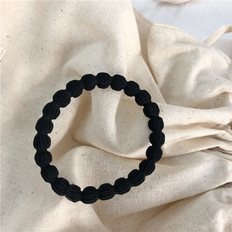 Cute Autumn and Winter Dark Bean Rubber Band Seamless High Elastic Daily Foundation Hair Band South Korea Elastic Hair rope3pcs