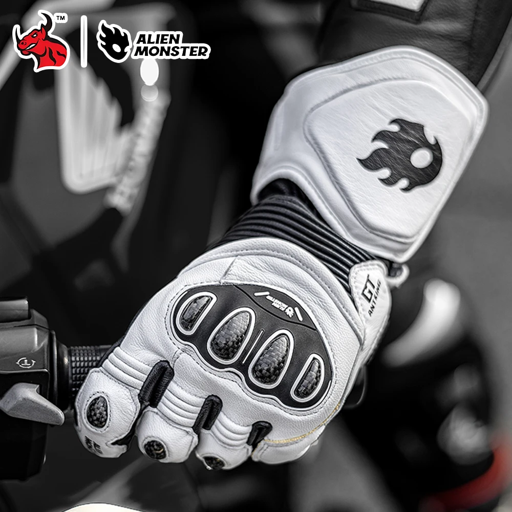 

Motorcycle Gloves Full Finger All-Season CE Certified Windproof Genuine Leather Gloves for Off-Road Outdoor Riding