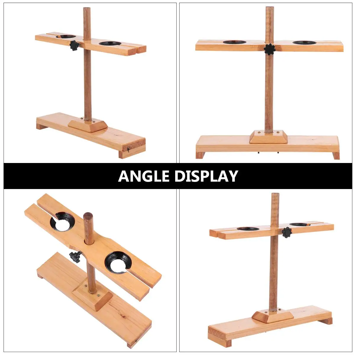 

Стойка для воронки с двумя отверстиями, эргономичная поддержка, принадлежности для лабораторного оборудования, съемный держатель, деревянная подставка, регулируемая тестовая подставка