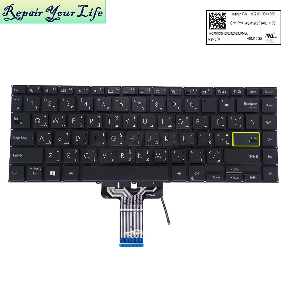 

UA UI English Arabic Backlit Keyboard For Asus VivoBook TM420 TM420UA TM420IA Flip 14 UKRAINIAN Laptop Keyboards Backlight New