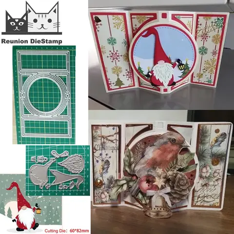 Circle 3D Folding Card Frame Die DIY Scrapbooking New Arrival 2024 Metal Cutting Dies Christmas Cards Making Stencils for Decor