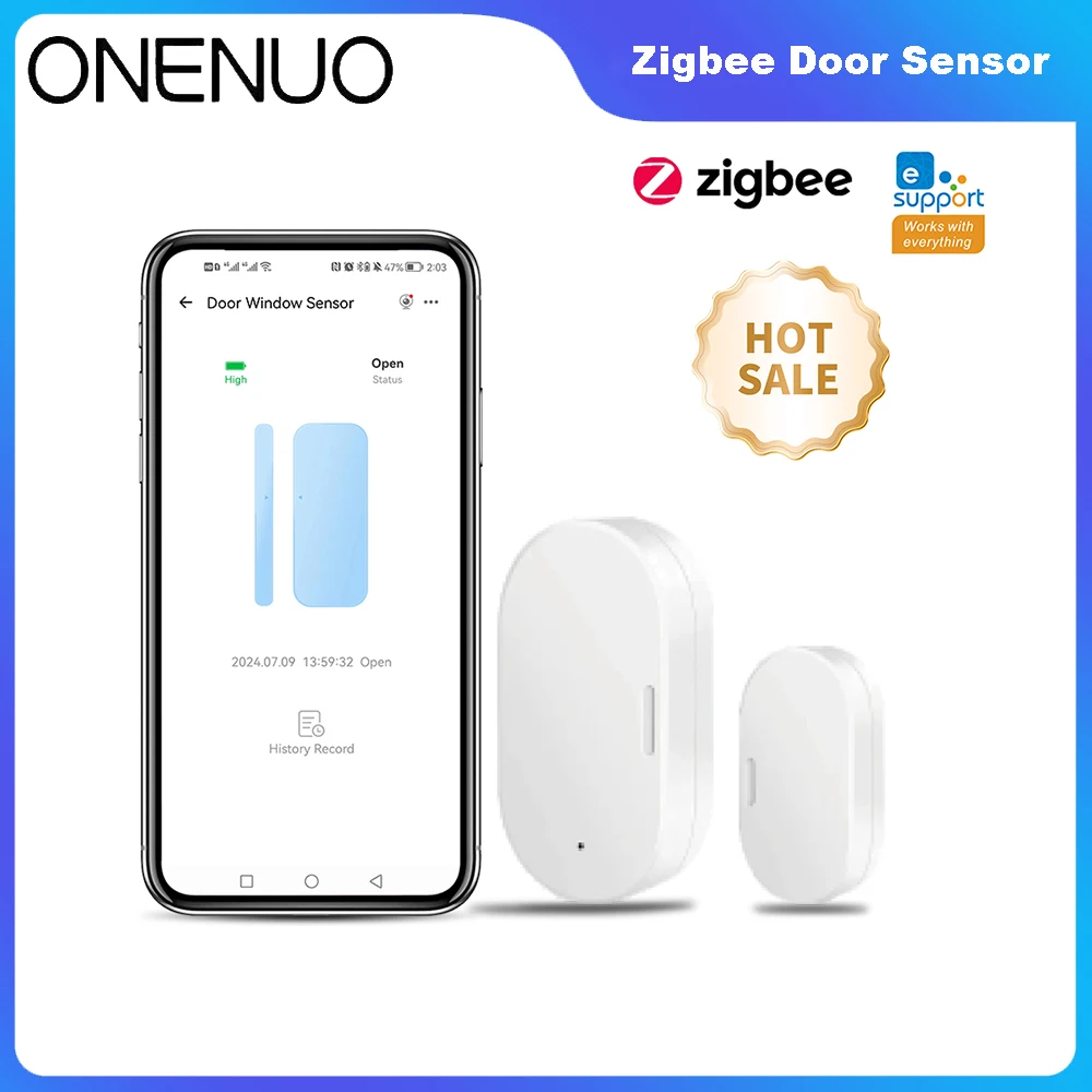 

Ewelink Zigbee Door Sensor Wireless Magnetic Window Open Closed Alarm Detector Works With Zigbee2MQTT Alexa Google Need Gateway