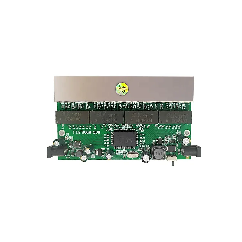 Wanglink FTTH GPON EPON Vlan 10/100/1000M 8 port Reverse POE Switch PCB, DC 12/24/48V in and out RPOE