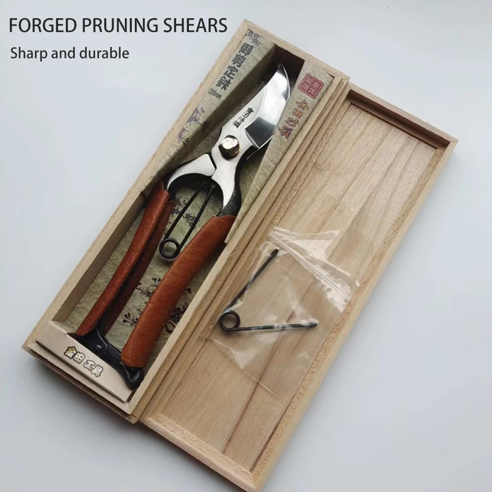 

Handmade Forging Pruning Scissors Professional Portable Labor Saving Garden Tool for Trees Shrubs Plants Durable Handheld Shears