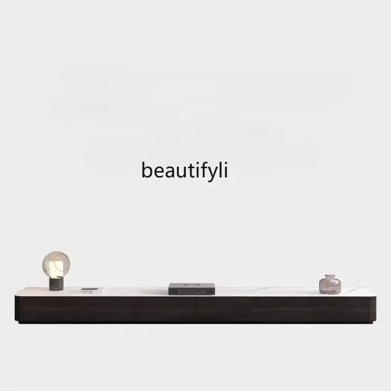 

S Italian Light Luxury Stone Plate TV Cabinet and Tea Table Combination Modern Minimalist Living Room Minimalist furniture