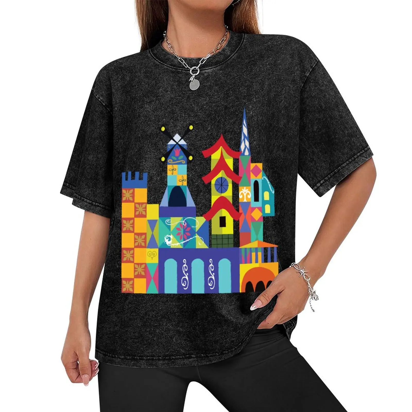 Mary Blair City Scapes T-Shirt vintage anime shirt gifts for boyfriend funny shirt cotton plus size men clothing