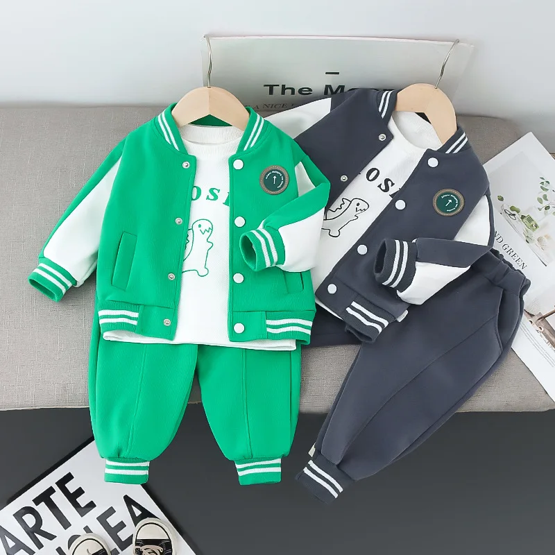 New Spring Autumn Baby Girl Clothes Children Boys Sports Jacket T-Shirt Pants 3Pcs/Sets Toddler Casual Costume Kids Tracksuits