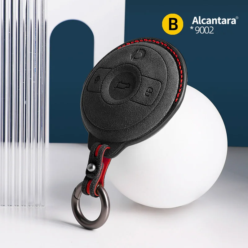 

Alcantara For Mercedes-Benz SMART Elf Key Set 1 Barbos High-quality Smart Car Ring Top Grade Car Key Case Accessories