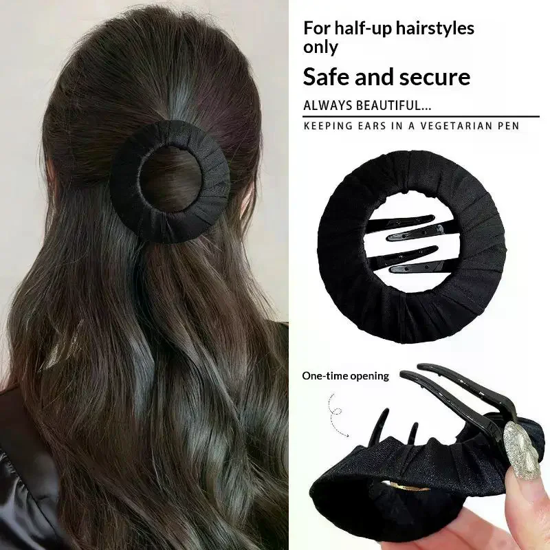 Fashion Flat Pancake Hair Claw Clip For Women Sports Sleep Non Slip Soft Padded Hair Clip Accessory