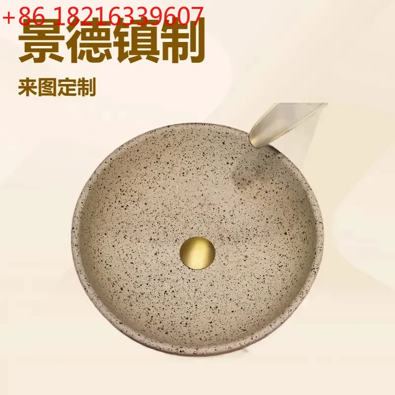 YAO Classic Jingdezhen High Temperature Ceramic Art Washbasin Wabi Sabi Style for Teahouse Hotel Bathroom Sink Basin