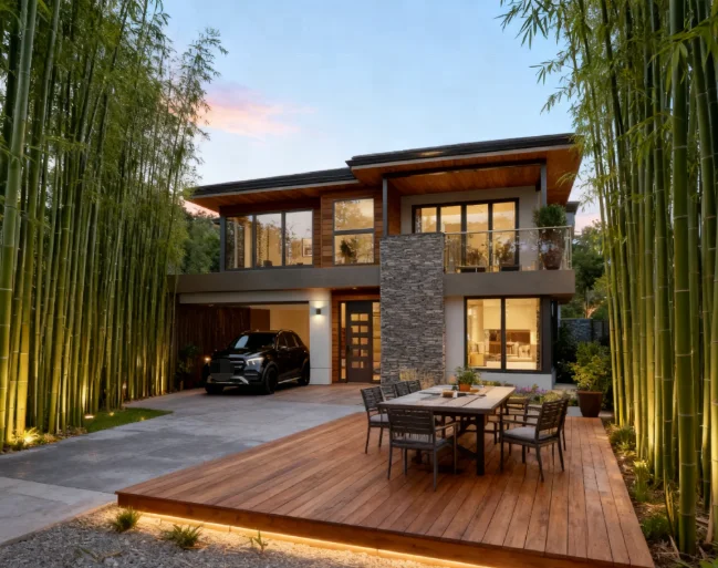 Two Story Prefab House  Modern Style Villa Prefabricated Light Gauge Steel Frame Prefab Houses