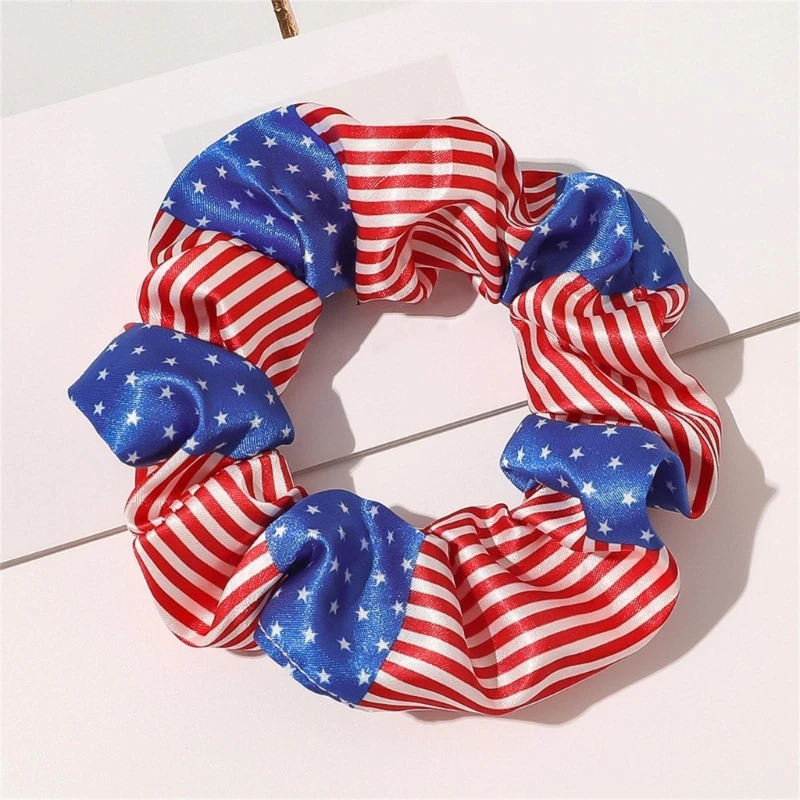 12x Patriotic Elastic Hair Bands American Hair Bobbles Hair Scrunchies