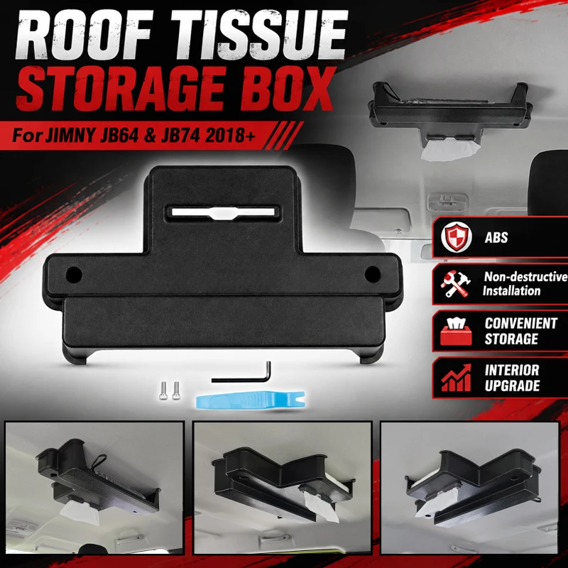 Car Roof Tissue Storage box FOR SUZUKI Jimny 5/3 Door 2019-2026 Seiling Storage Roof Tissue Box Tissue Interior Accessories