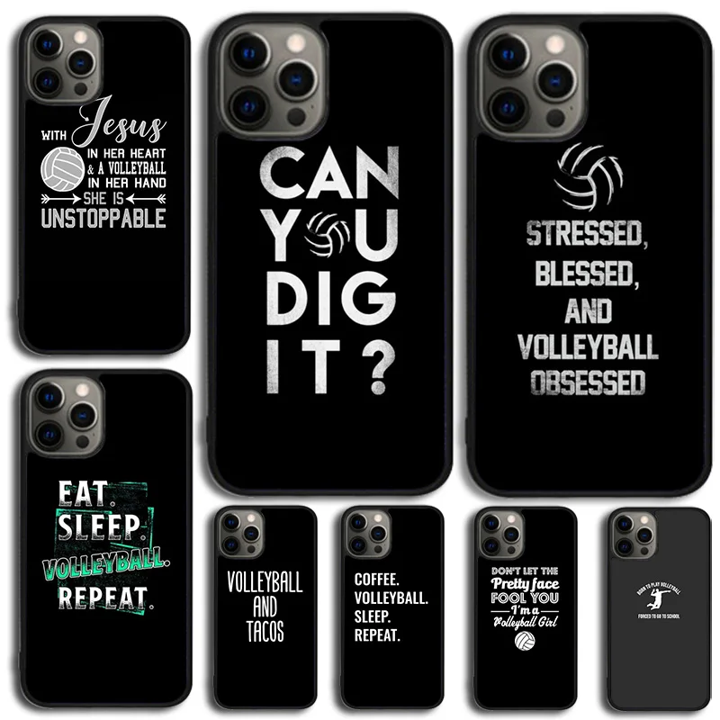 Volleyball Sports Phone Case Cover For iPhone 15 16 14 XR XS 11 12 13 Mini Pro MAX Plus