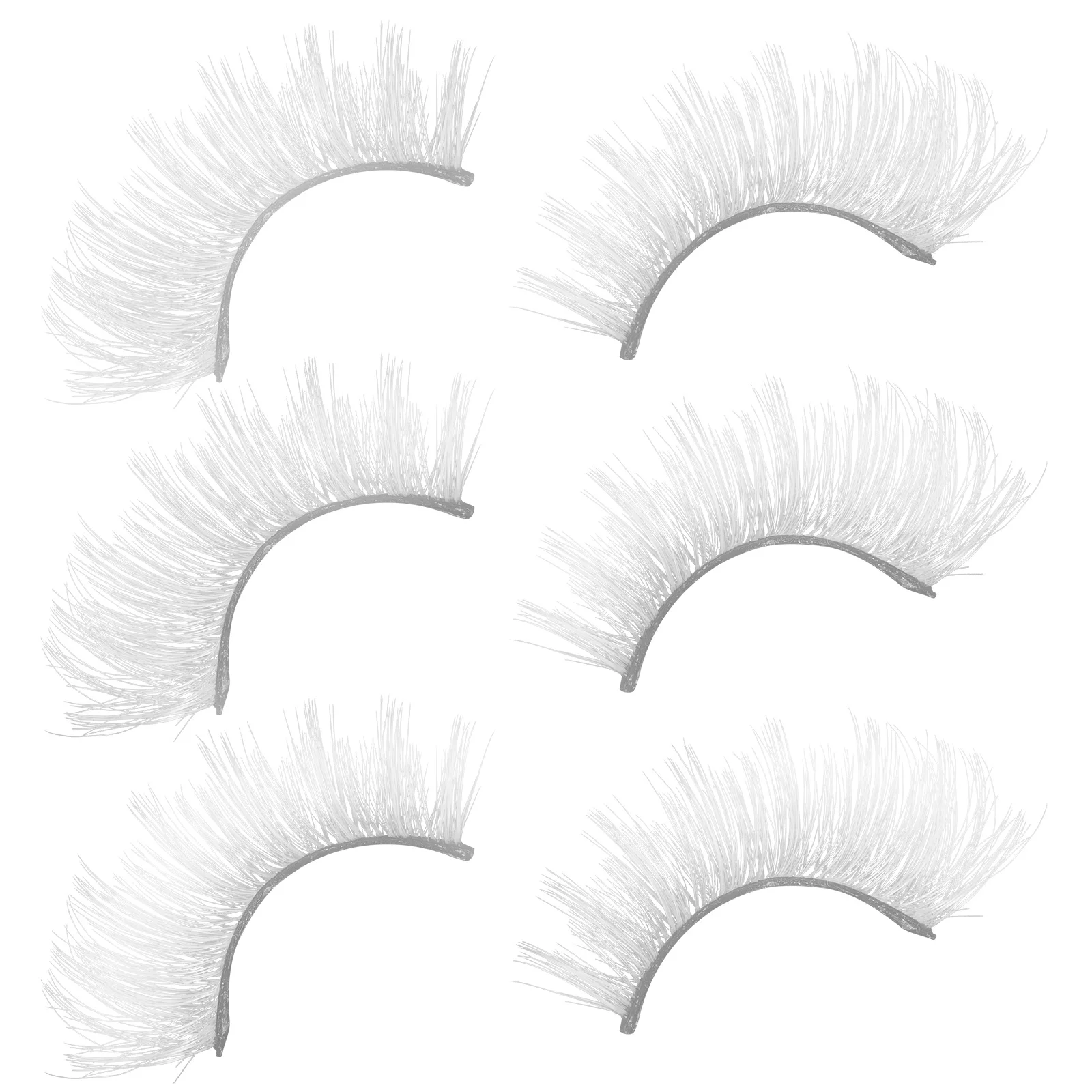 

3Pairs Festival Style Fake Eyelashes Artificial Fiber Lightweight Comfortable False Lash Strip Makeup Supplies Bulk Lashes
