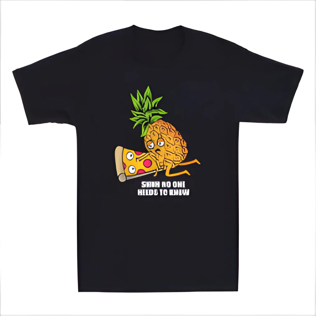 

Pineapple Belongs on Pizza Lover Funny Pineapple Pun Meme Vintage Men's T-Shirt