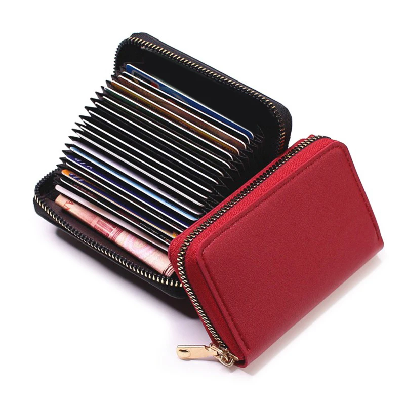 Business Card Holder Wallet Women/ Black/pink/blue/red Bank/ID/ Card Holder 20 Bits Card Wallet Case image 3