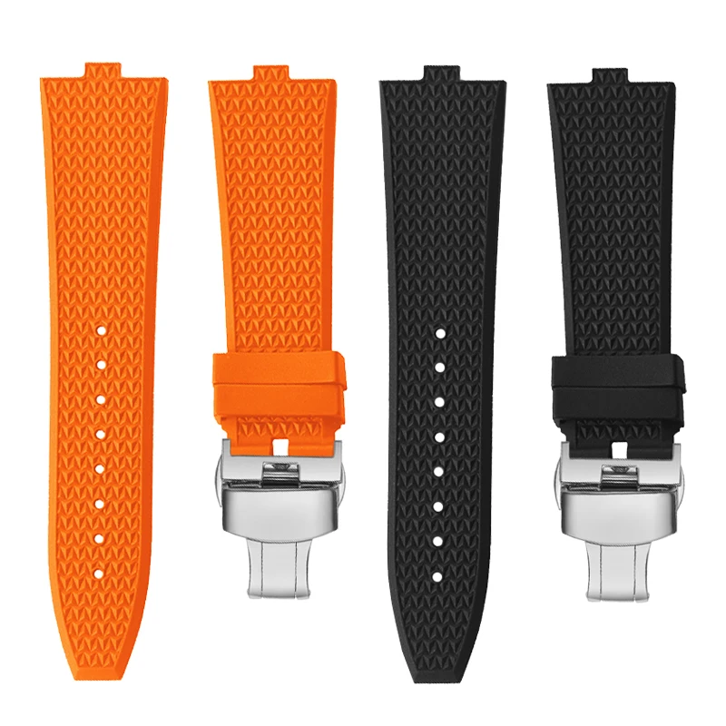 For VC FK strap Vacheron Constantin Overseas rubber strap 4500V 5500V 7900 quick release Viton watch strap blue orange watchband