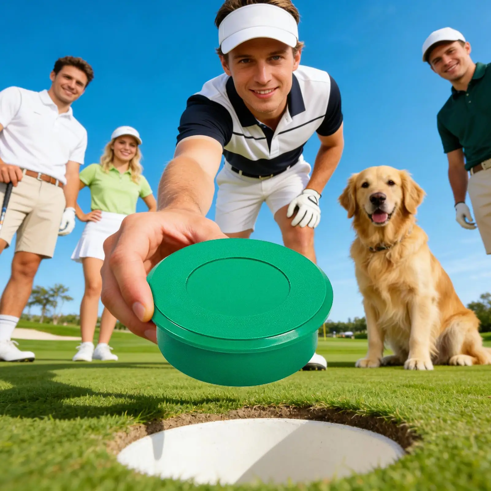 

Крышка отверстия для гольфа, 6 шт., водонепроницаемые защитные крышки, заглушки с зелеными отверстиями для тренировок, занятий спортом на открытом воздухе, сада, лужайки