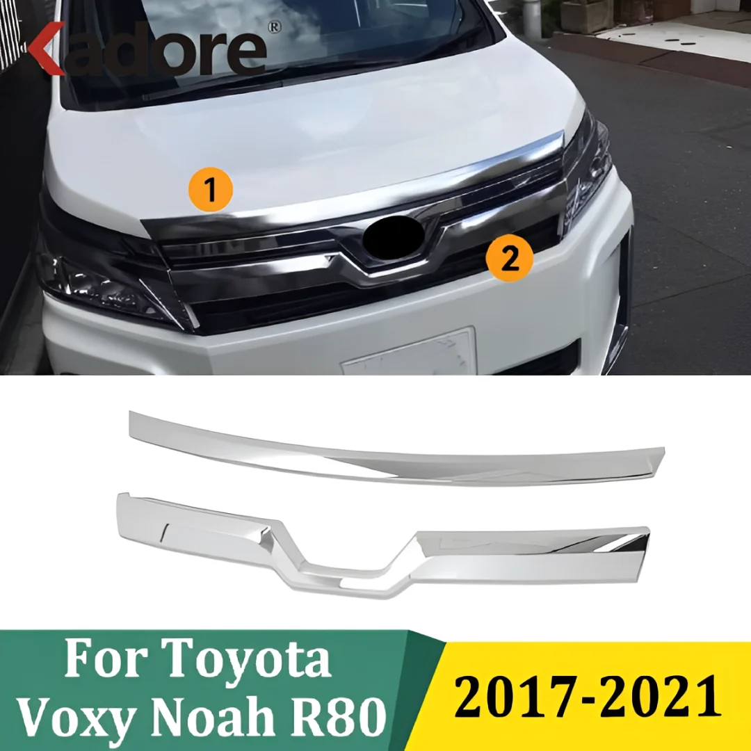 

Для Toyota Voxy Noah R80 2017 2018 2019 2020 2021, хромированная передняя решетка, накладки, решетки, рамки, украшения, автоаксессуары