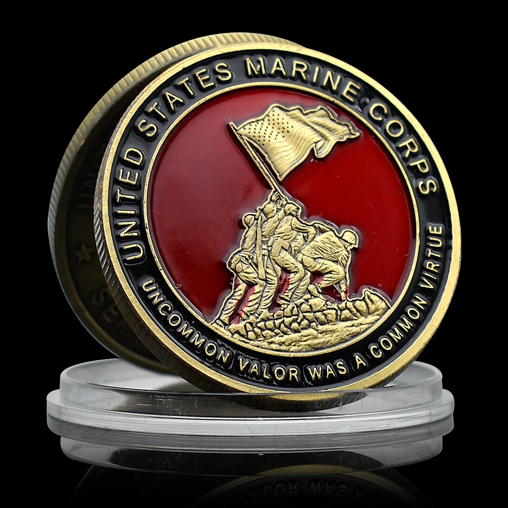 United States Marine Corps Challenge Coin Semper Fidelis BronzeCommemorative Medal Collectibles Veterans Badge Souvenir