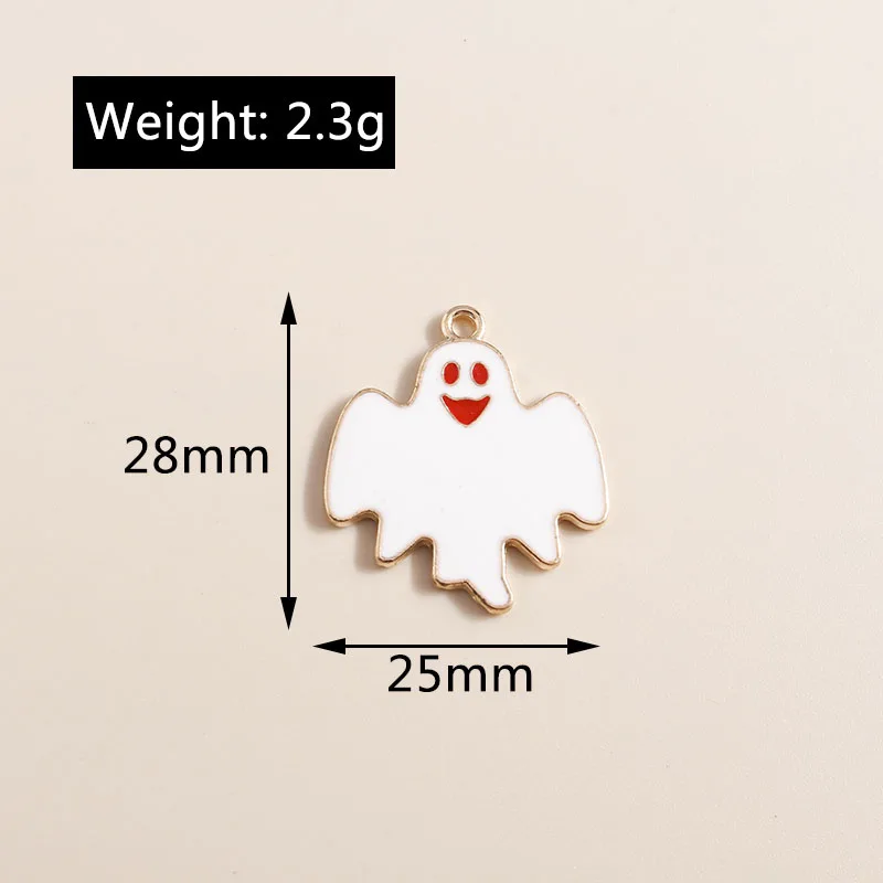 10 stücke Emaille Halloween Tod Geist Charms Anhänger für Schmuck machen niedlichen Ohrringe Halsketten DIY Handwerk Schmuck Geschenke – Detail 6