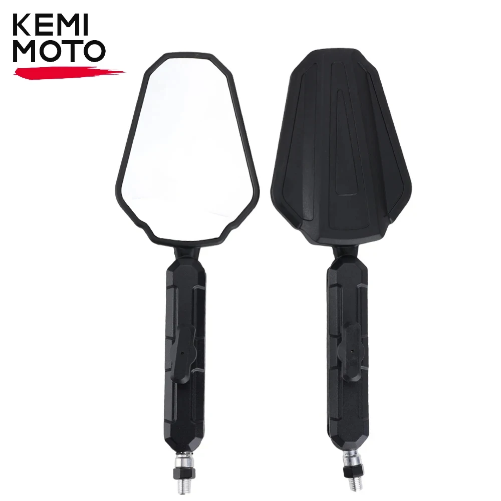 

KEMIMOTO Motorcycle Side Mirror M8 M10 Bolt Handlebar Mount 360 Degree Adjustment Foldable Universal Motorcycle Rearview Mirror