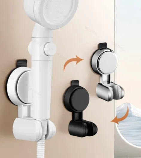 Unique Horizontal Setting Suction cup Handheld Shower Head Holder Large Shower Head Supports Relocatable Wall mounted