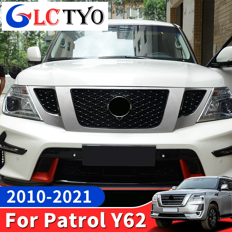 

For NISSAN PATROL Front Bumper Medium Network Y62 Upgrade High Configuration Nismo Grille Screen Frame Modification Accessories