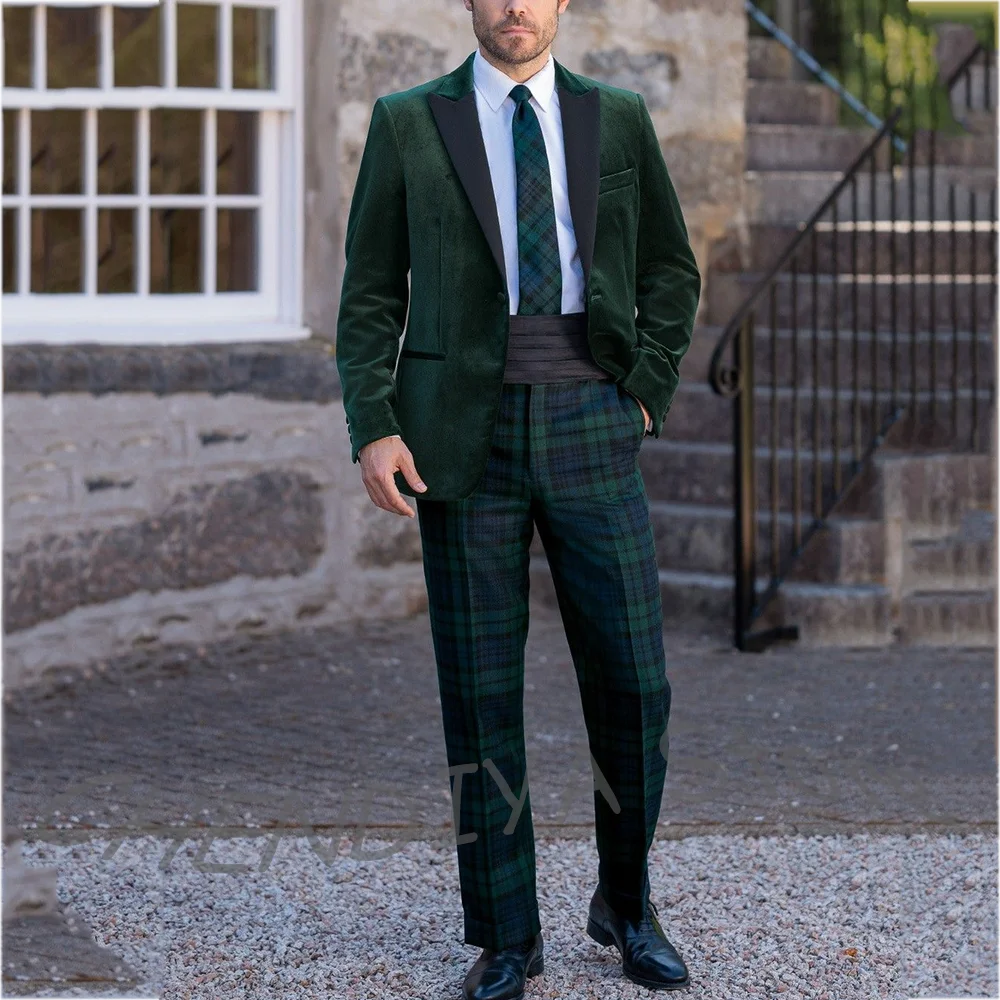 

Elegant Men Suit Business Male Outfit Set Fashion Peak Lapel Slim Fit Formal Wedding Suits Groom Tuxedo 2 Pieces Customized