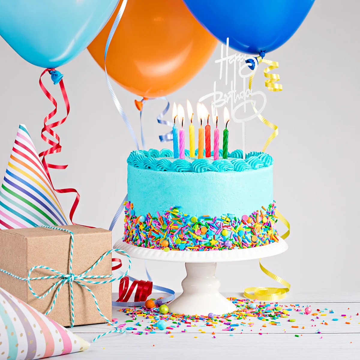 

10Pcs Birthday Cake Topper Acrylic Insert Party Decoration Kids Baby Shower Cupcake Decor Happy Birthday Cake Topper